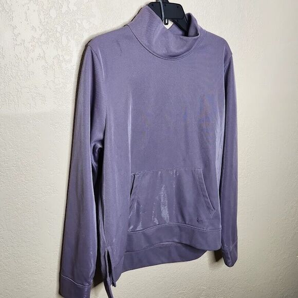 Under Armour Synthetic Fleece Sweatshirt Women XL Purple Long Sleeve Mock Neck - Picture 2 of 7